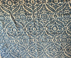 Ralph Lauren Blue And White Linen Blend Ikat Fabric