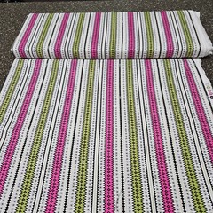 Wool Ewe BTY Ink & Arrow Sweater Stripe Pink Green Black White