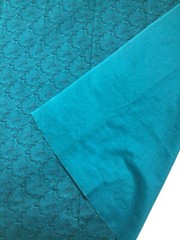 Vintage Cotton Print Fabric Black Waves on Dark Teal 2 yrds x 45″ Wide
