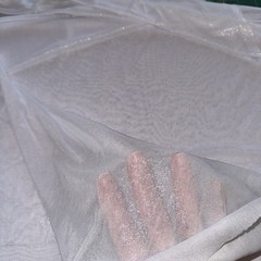 Stretch Fabric Dancer Mesh Shimmer Pure White 60” Wide, 3.67 Yards