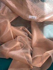 FABULOUS QUALITY SILK METALLIC ORGANZA PLAIN OR SILK TISSUE – WHITE/ COPPER!!!