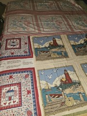 Lot Of 12 VTG Cotton Fabric Pillow Panels Lighthouse ,Farmhouse & Flowers Read