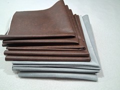 Brown Faux Leather & Grey Suede 10 Piece Fabric Bundle- 18″ x 18″