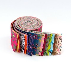 2.5 inch Fleur De Lis Jelly Roll 100% cotton fabric quilting 17 strips –