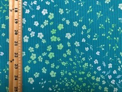 Rib Knit Fabric Persian Green Ditsy Floral Rayon 4 Way Stretch 60″W Yard-RBPR015
