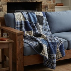 Clark Modern Tartan Fabric Poly Viscose Wool Free – Multiple Sizes Available