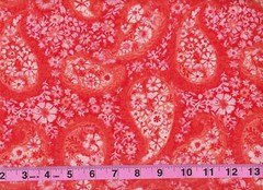 BTY TC Studio JAKARTA PAISLEY Coral Print 100% Cotton Quilt Craft Fabric by Yard