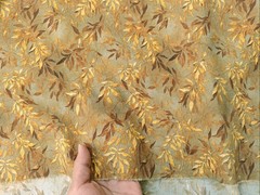 55‘’ Wide By Yards Leaf Pattern Viscose Material Dress Robe Fabric Retro