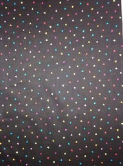 Black With Colorful Hearts 2005 Fabric Traditions Cotton 1/2 Yard (18 By 44”)