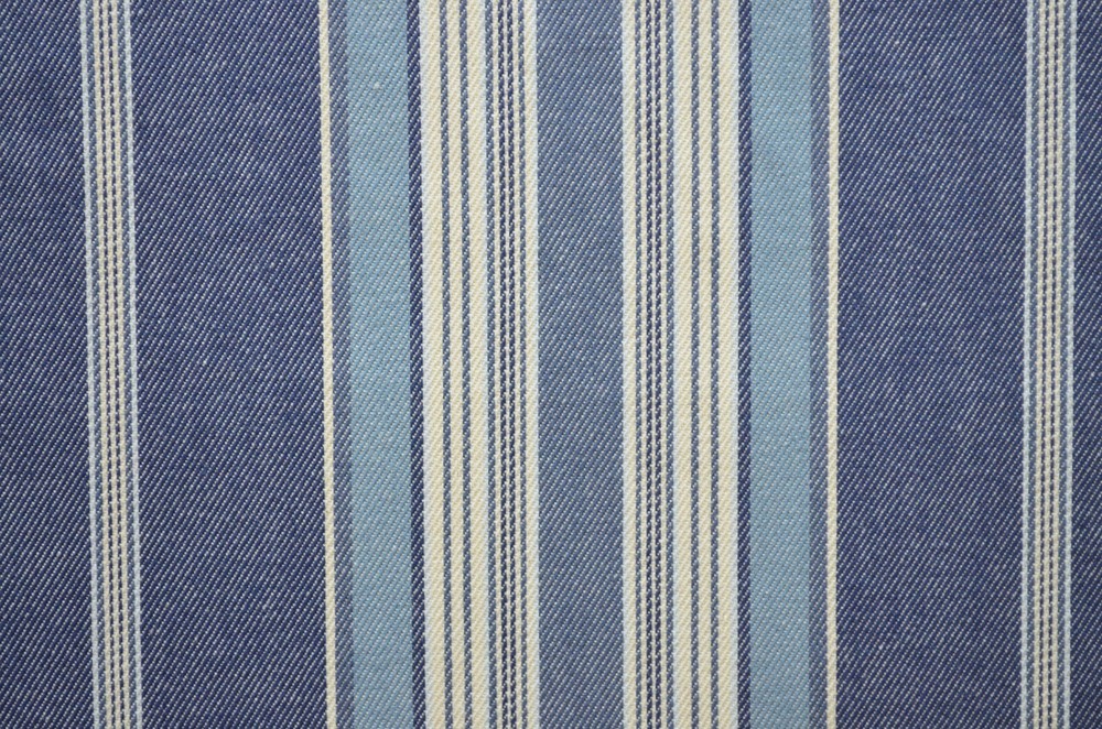 30 + Yards Avail VINTAGE WOVEN TICKING STRIPE, COTTON Medium Weight Blue