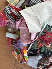 Vintage Cotton Fabric Scraps For Crumb Quilts & Crafts Junk Journal 5 Pounds LOT