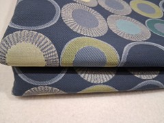 Teal Yellow Gray Modern Geometric Circle Fabric – 2 Pieces 54″W x 37″L