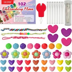 QCZKB Friendship Bracelet String 102 Skeins Fashionable Rainbow rainbow color