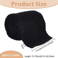 2 PCS Thick Knitted Rib Fabric Cuffs Replacement 28.7×2.75 Tubular Black