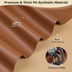 Faux Leather Fabric 54″ Wide Vinyl Upholstery Fabric by the Yard 0.7MM Thick Sof
