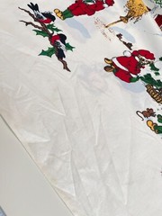 Vintage Christmas Double Border Santa & Vintage Children Cotton 1.5 yards x 59″