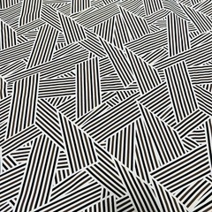 18″ long / LonBlack & White Lines Distorted Fabric Stretch Spandex for Swimwear