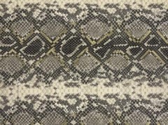 Faux Leather Snake Skin PU Fabric Material GREY