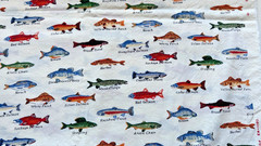 Vintage Fabric – Fish – Kaufman – 100% Cotton – Pre-Washed – 3/4 Yrd 29″ x 44″