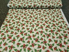 Perfect Poinsettias BTY VIP Premium Red Christmas Floral on Tonal Ecru