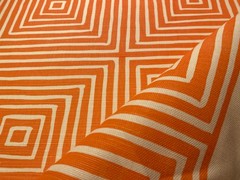 1Yd Quadrille CHINA SEAS Ziggurat Large Scale Orange on Tint 55% Linen Fabric