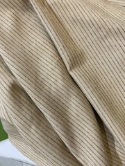 Tan With Tiny Blue Stripe Wool And Acetate Suiting By The Yard 58″ Width 0808