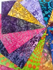Mixed Batik Prints ~ 42 5″ Squares ~ Charm Pack of Batiks