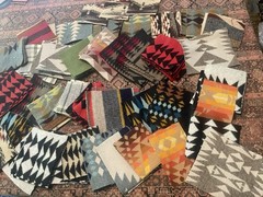 Pendleton Wool Scraps Large Lot 100 Wool Fabric Jacquard Remnants 3.5” or more
