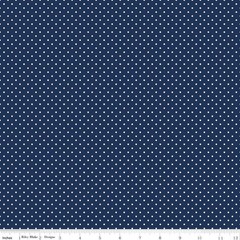 White Swiss Dot On Navy
