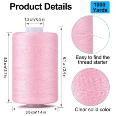 Simthread All Purpose Sewing Thread, 4 Spools Each 1000 Yards of Black