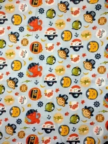 nautical ocean ship pirate fun fabric 20 by 21 inch