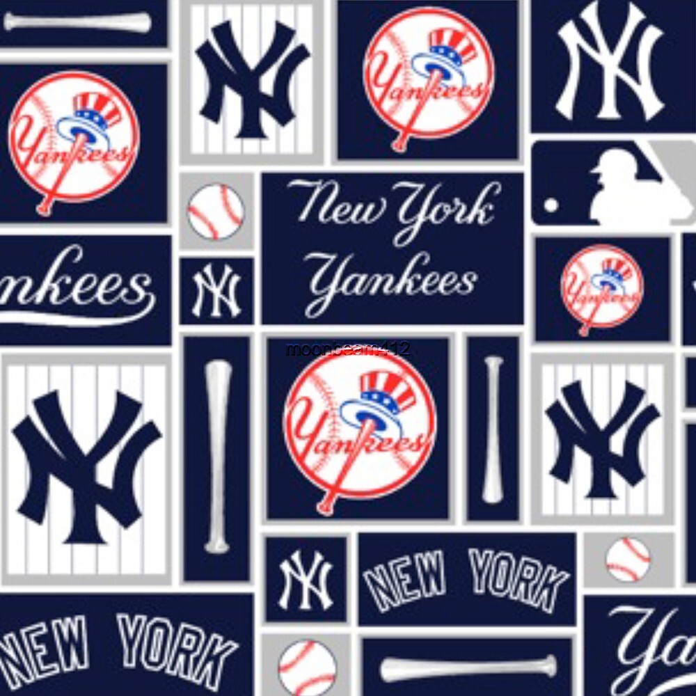 16 Inches MLB New York Yankees Patch Cotton Fabric Major League Baseball Logo