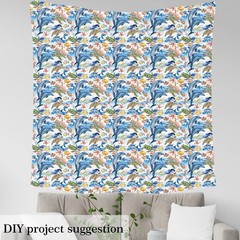 Manfei Marine Animals Sea Turtles Fish Starfish Waterproof Fabric By The Yard