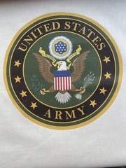 1 United States Army Seal Quilt Block “Veteran Material Military Smaller 5″ logo