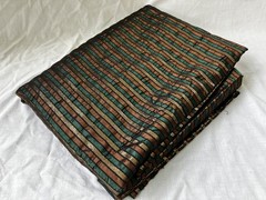 Vintage Fabric ~5 Yds Metallic Stripes (Black/Green/Gold/Copper) Costume/Craft