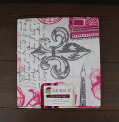 Fabric Fat Quarter Single Piece 18″ x 21″ 100% Cotton “Paris Bubblegum” NEW!