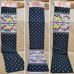 Vintage Loomskill Inc. Fabric 3 Pieces Over 6 Yards Black Yellow Purple Floral