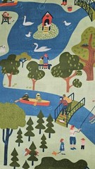 SOLVEJG MAKARETZ Jo-Ann HTF Park/Picnic/People Cotton Fabric 3.25 Yards X 43″