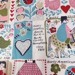Sewing Fabric Amish Folk Theme Patchwork Early Americana Motifs Cotton 1 yd