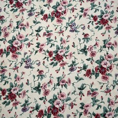 VTG Waverly Fairhaven Bright Floral Fabric 6.5 Sq Yards Cotton Cottage Shabby