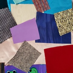 Crazy Quilt Fabric Scrap Lot 13 Ounces Satin Velvet Brocade