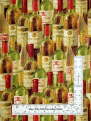 Uncorked Vineyard Wine Bottles Allover Cotton Fabric Wilmington By The Yard
