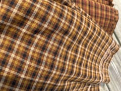 11 + Total Yards Of Vintage Cotton Homespun Plaid Fabric Fall Colors