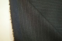 2.88 yds English WOOL Flannel Fabric 140s Suiting 9 oz Dk Brown Stripe 104″ BTP