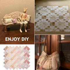 Layer Cake Fabric 42 Pcs 10″ x 10″ Pre-Cuts Vintage Light Brown for Quilting