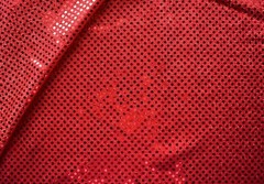 4MM RED SEQUINS ON RED METALLIC POLYESTER FABRIC BY THE YARD