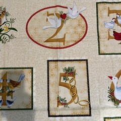 Timeless Treasures Fabrics Of Soho 12 Days of Christmas CM3142 Panel 35×43”