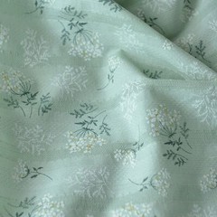 Lace Fabric Fresh Small Flower Leaf Printed Embroidery Cotton Fabric By the Yard