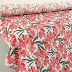 55” Wide By Yard Pink Floral Dress Fabric Soft Viscose Poplin Material Sewing