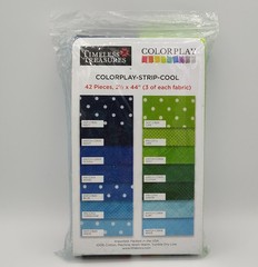 42 pc Jelly Roll Pack 2.5×44″ Timeless Treasures Colorplay Strip Cool 14 Designs